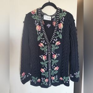 Vintage Portaits by Northern Isles Knit by hand black sweater